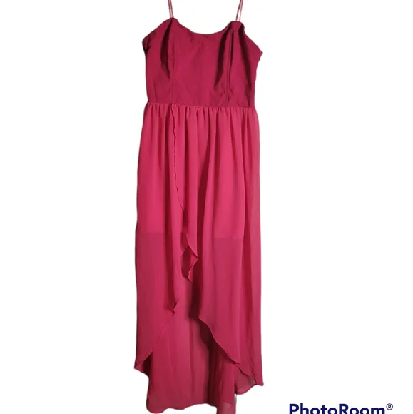 Keepsake the label medium strapless hot pink high low dress - Picture 2 of 9